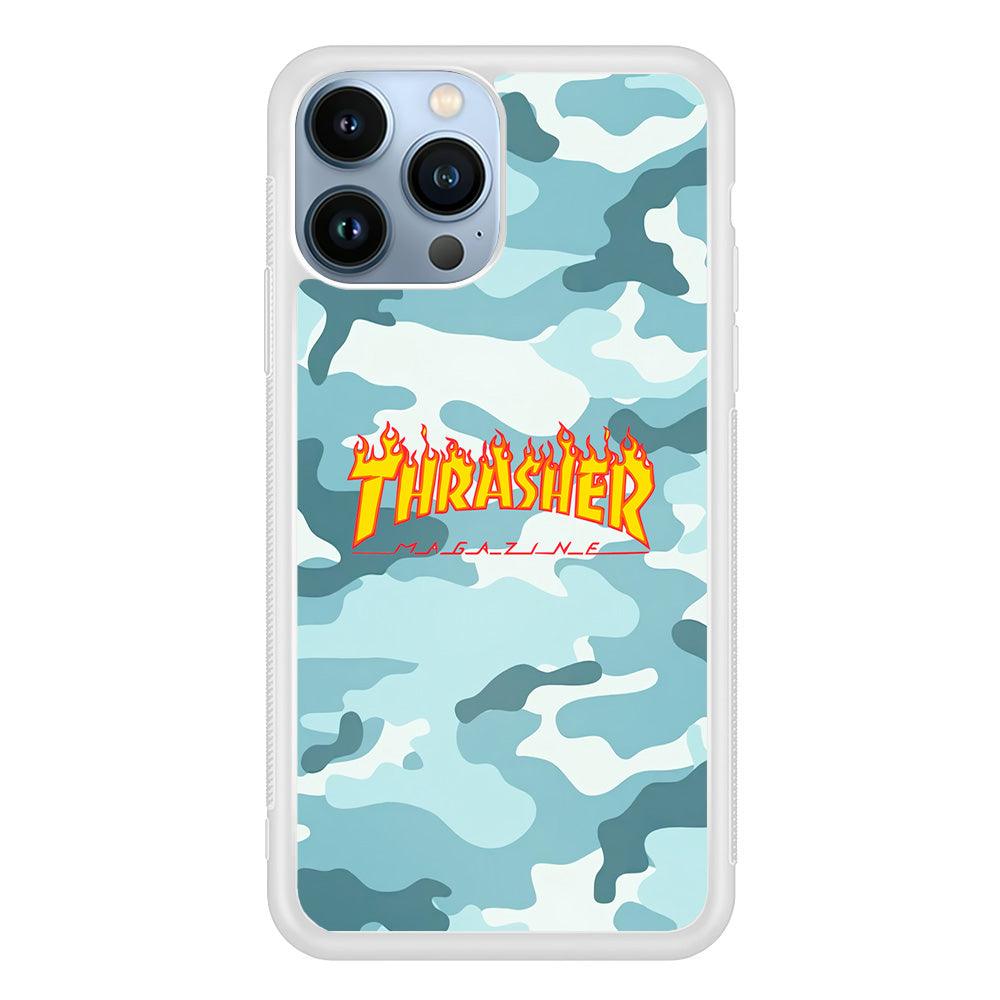 Thrasher Camo Light Blue iPhone 14 Pro Case-Oxvistore