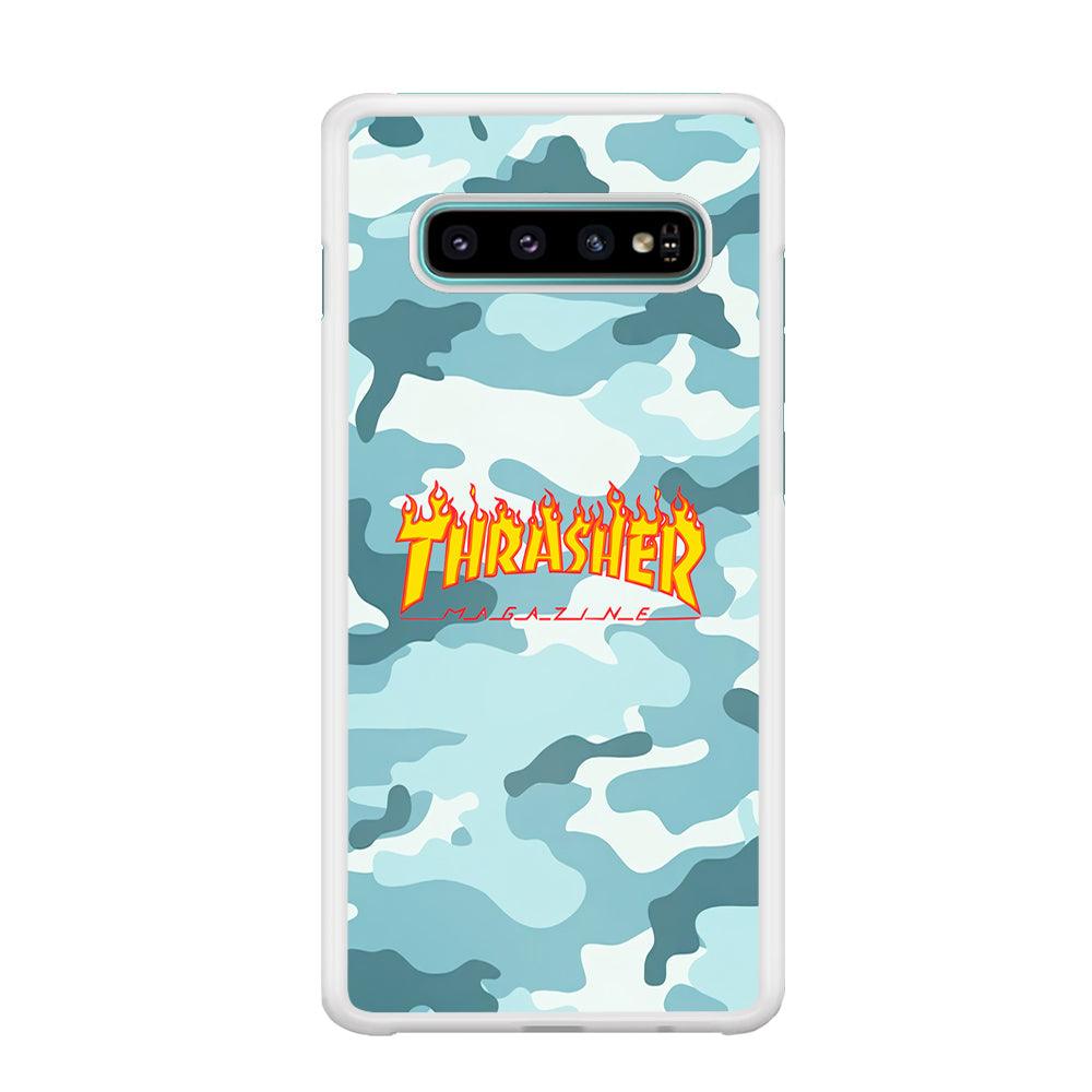 Thrasher Camo Light Blue Samsung Galaxy S10 Plus Case-Oxvistore