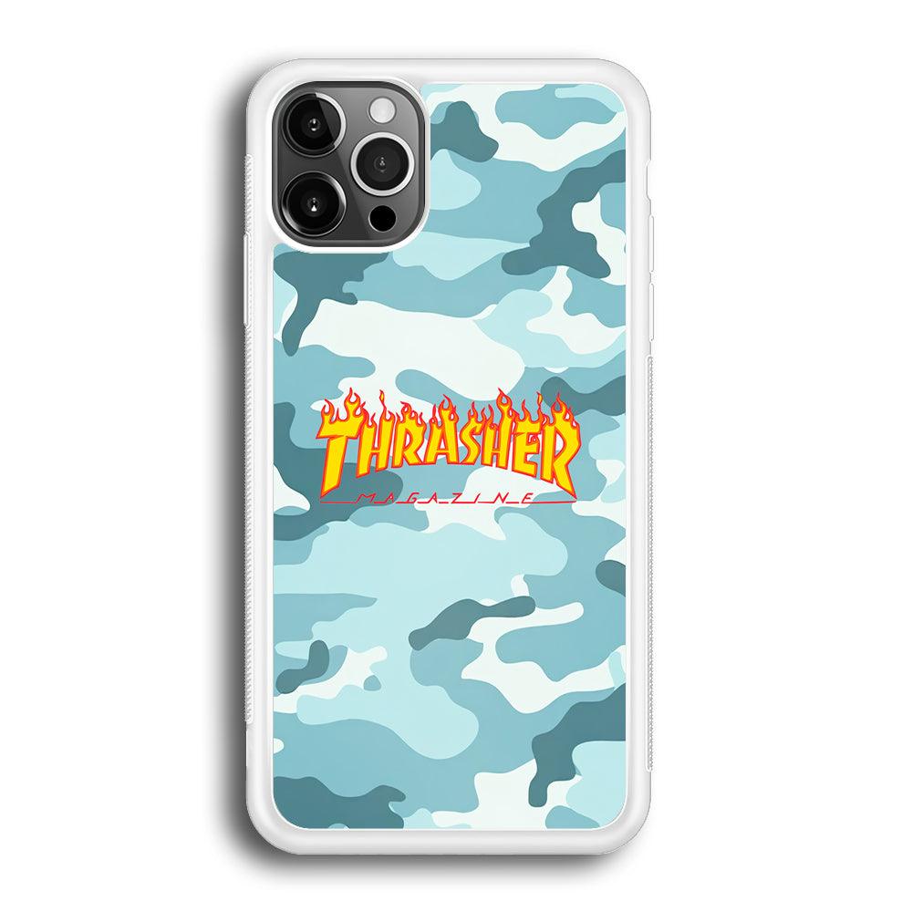 Thrasher Camo Light Blue iPhone 12 Pro Case-Oxvistore