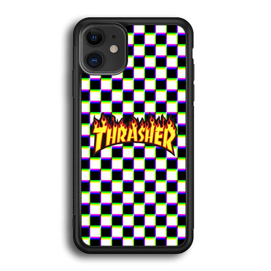 Thrasher Chess iPhone 12 Case-Rubber Black (2D Case)-Oxvistore