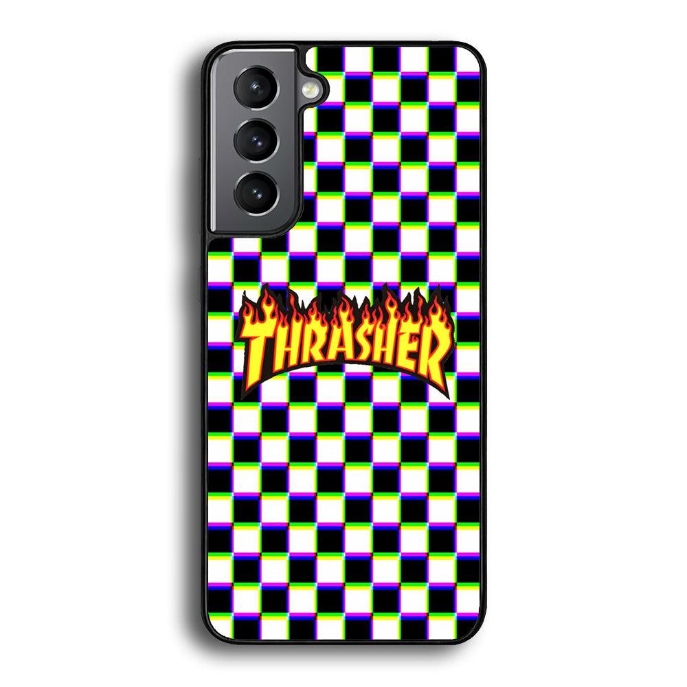 Thrasher Chess Samsung Galaxy S23 Case-Rubber Black (2D Case)-Oxvistore