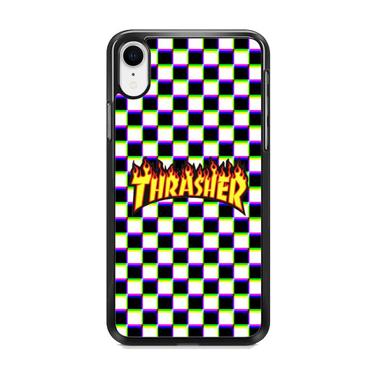 Thrasher Chess iPhone XR Case-Rubber Black (2D Case)-Oxvistore
