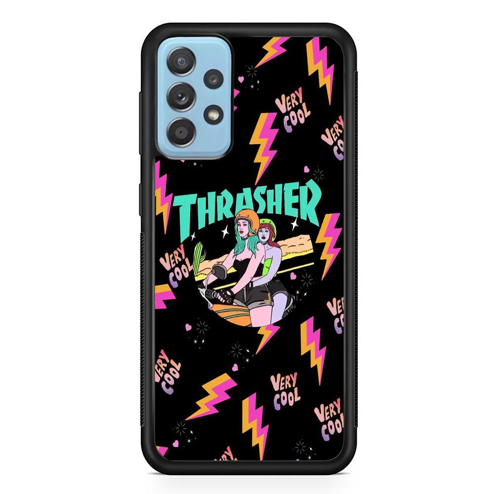 Thrasher Cool Rider Samsung Galaxy A72 Case-Rubber Black (2D Case)-Oxvistore