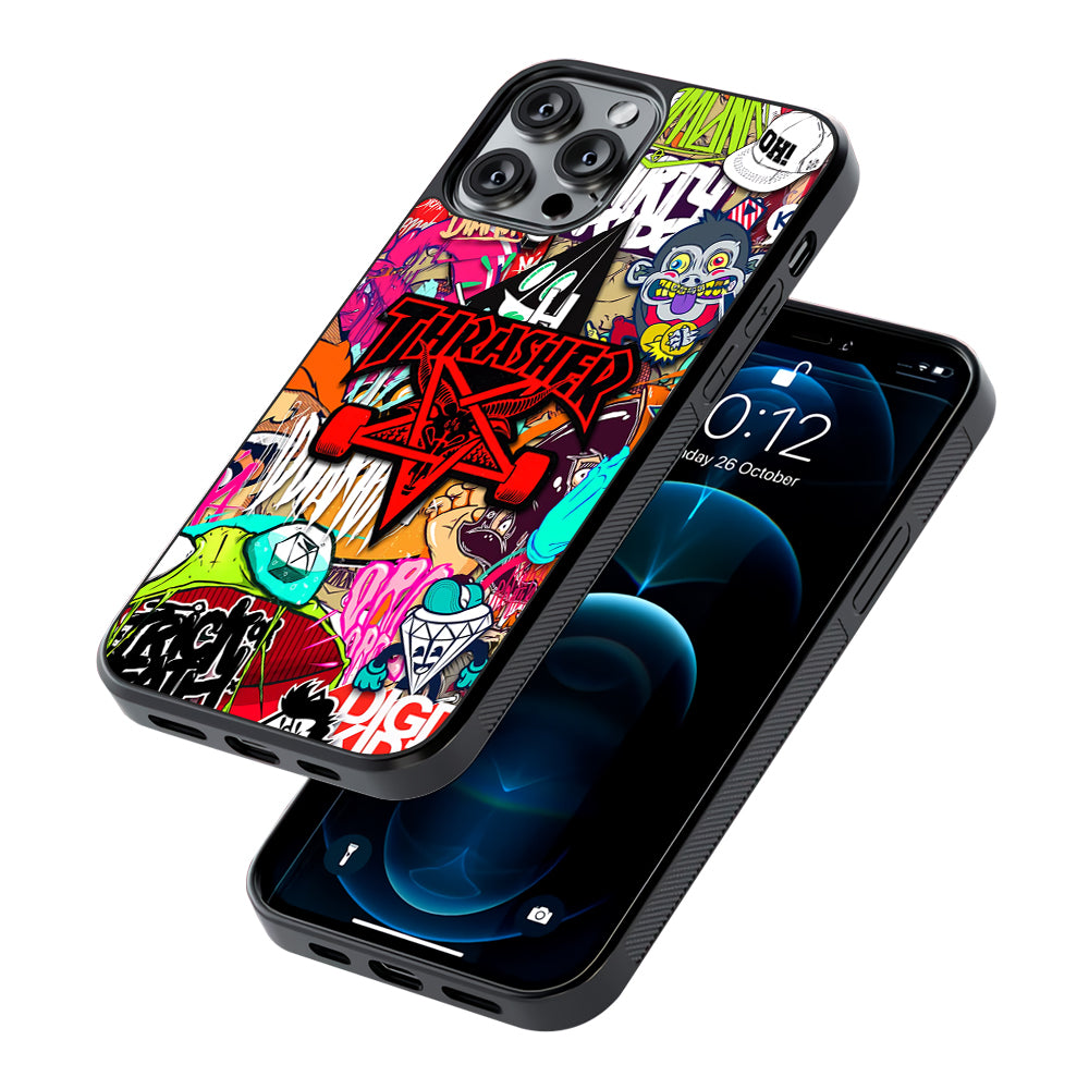 Thrasher Gang Assembly 2D Rubber Phone Case-Oxvistore