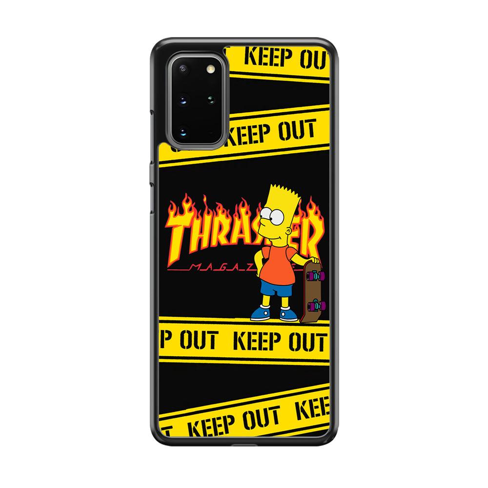 Thrasher Keep Out with Bart Samsung Galaxy S20 Plus Case-Rubber Black (2D Case)-Oxvistore