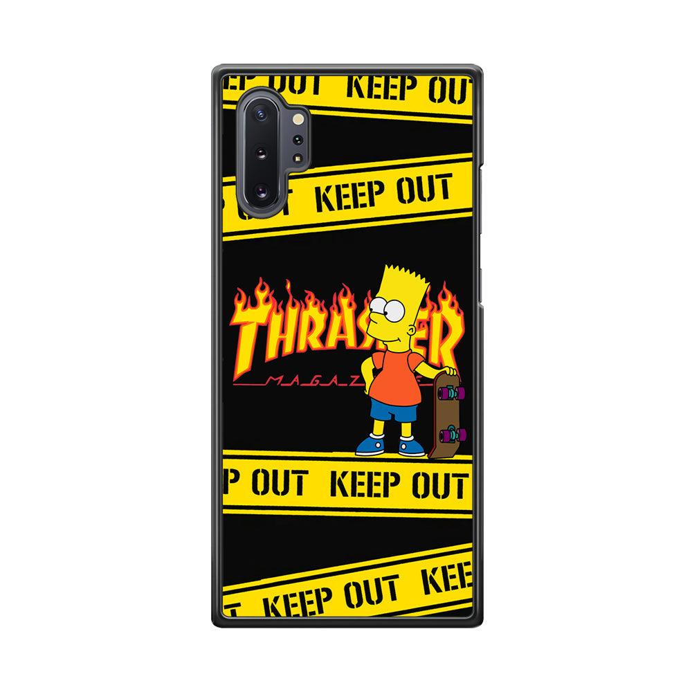 Thrasher Keep Out with Bart Samsung Galaxy Note 10 Plus Case-Rubber Black (2D Case)-Oxvistore