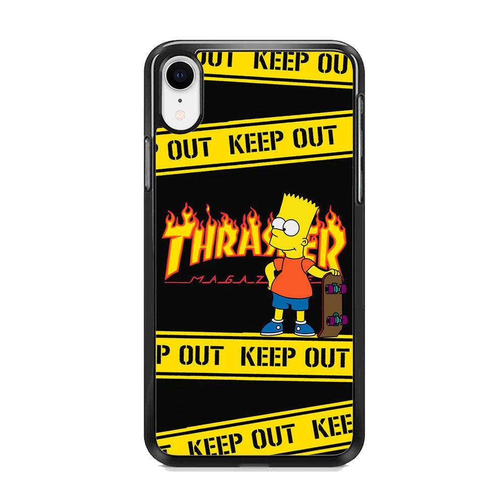 Thrasher Keep Out with Bart iPhone XR Case-Rubber Black (2D Case)-Oxvistore