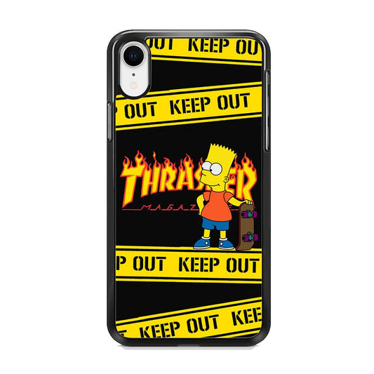 Thrasher Keep Out with Bart iPhone XR Case-Rubber Black (2D Case)-Oxvistore