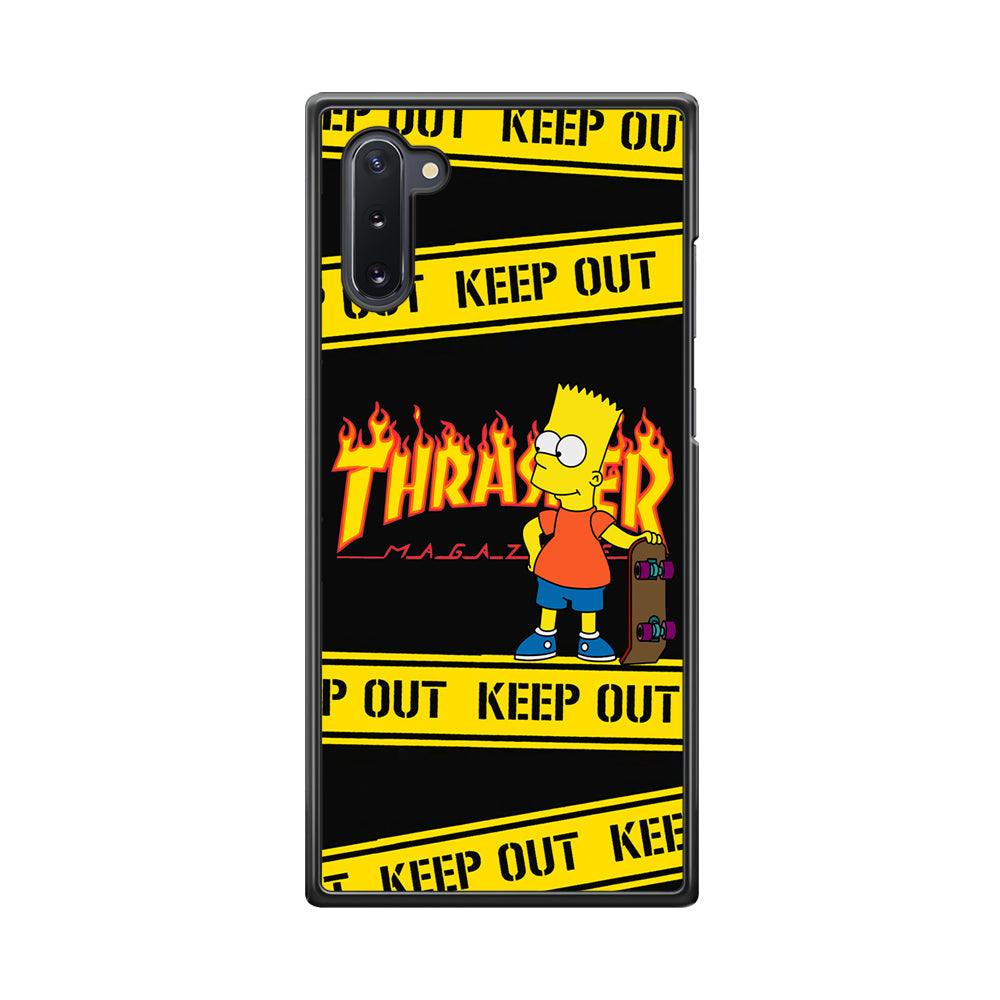 Thrasher Keep Out with Bart Samsung Galaxy Note 10 Case-Rubber Black (2D Case)-Oxvistore