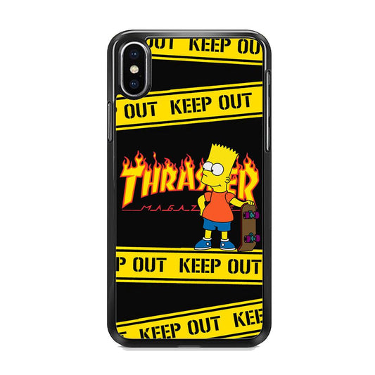 Thrasher Keep Out with Bart iPhone XS MAX Case-Rubber Black (2D Case)-Oxvistore