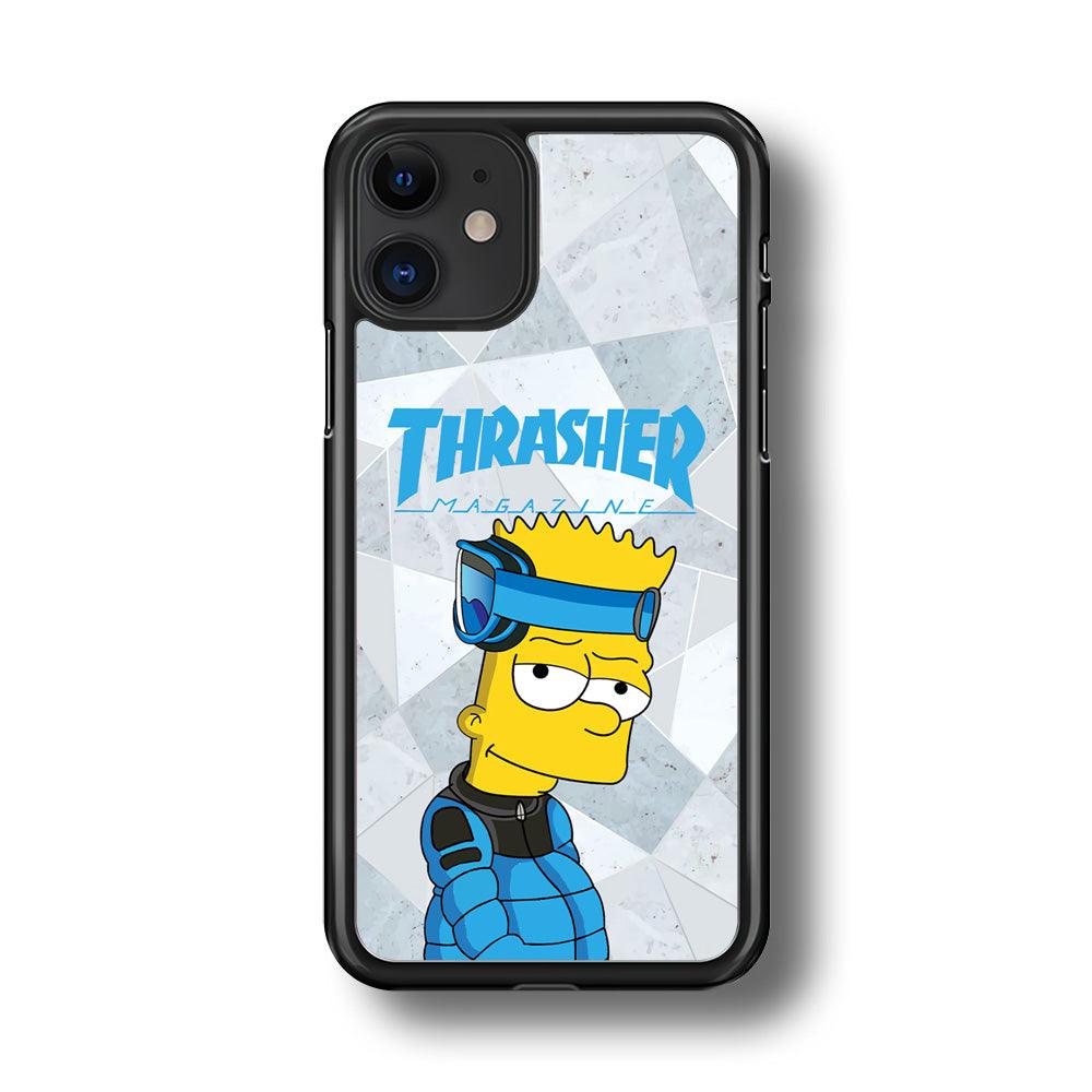 Thrasher Skater x Cool Bart iPhone 11 Case-Rubber Black (2D Case)-Oxvistore