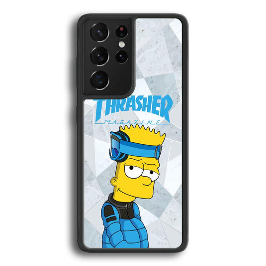 Thrasher Skater x Cool Bart Samsung Galaxy S24 Ultra Case-Rubber Black (2D Case)-Oxvistore