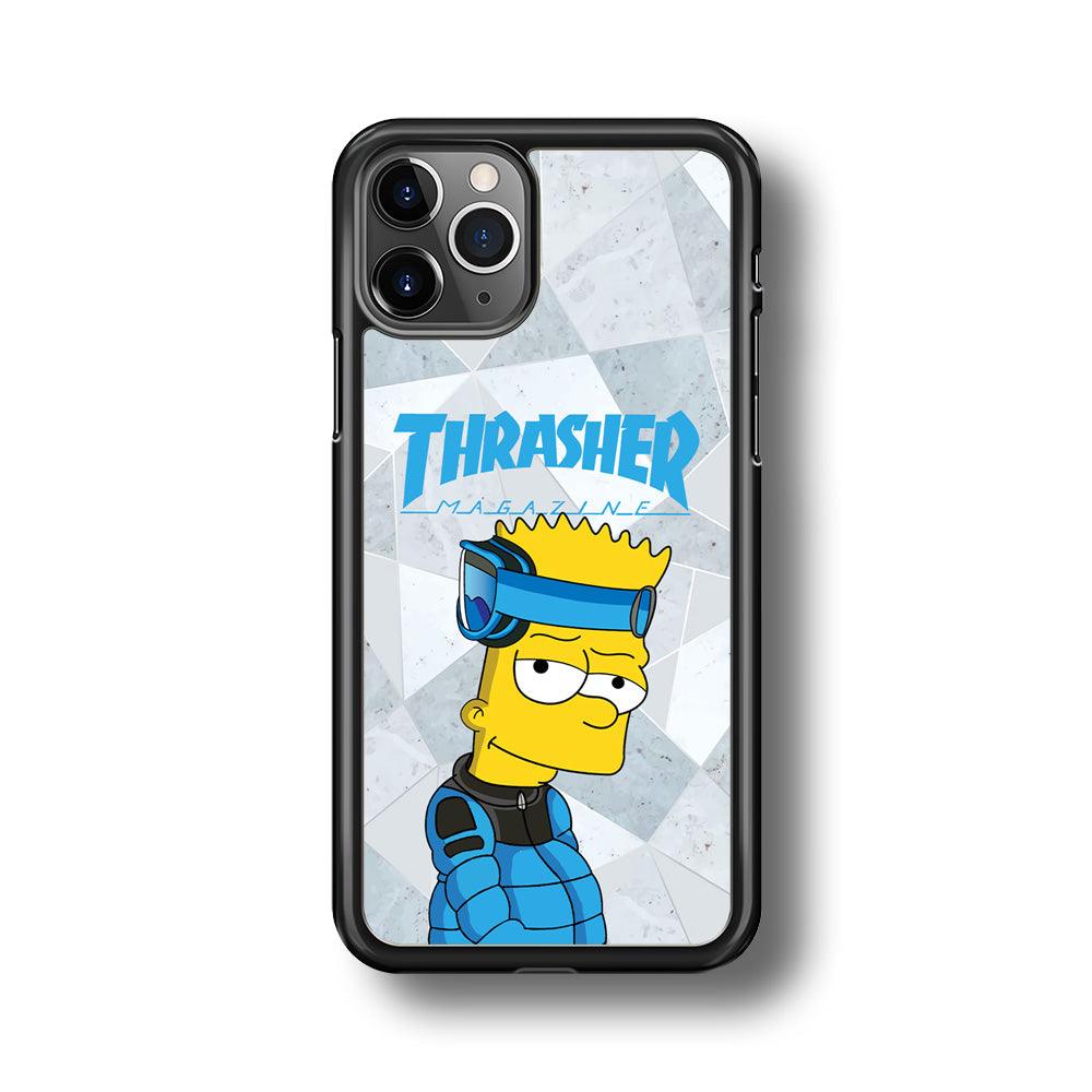 Thrasher Skater x Cool Bart iPhone 11 Pro Max Case-Rubber Black (2D Case)-Oxvistore