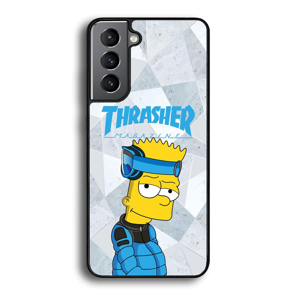 Thrasher Skater x Cool Bart Samsung Galaxy S24 Case-Rubber Black (2D Case)-Oxvistore