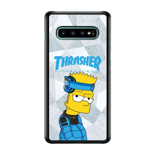 Thrasher Skater x Cool Bart Samsung Galaxy S10 Plus Case-Rubber Black (2D Case)-Oxvistore