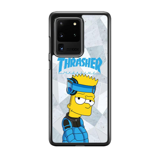 Thrasher Skater x Cool Bart Samsung Galaxy S20 Ultra Case-Rubber Black (2D Case)-Oxvistore
