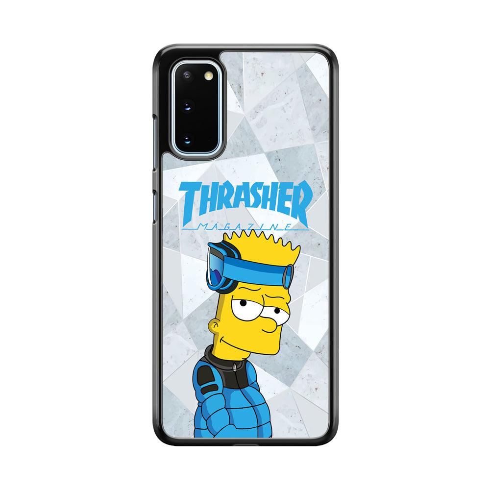 Thrasher Skater x Cool Bart Samsung Galaxy S20 Case-Rubber Black (2D Case)-Oxvistore