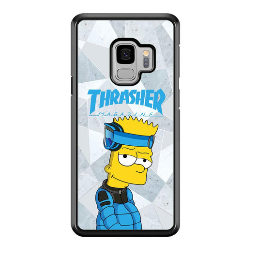 Thrasher Skater x Cool Bart Samsung Galaxy S9 Case-Rubber Black (2D Case)-Oxvistore