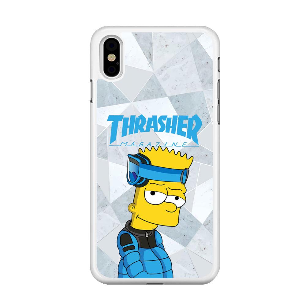 Thrasher Skater x Cool Bart iPhone X Case-Oxvistore