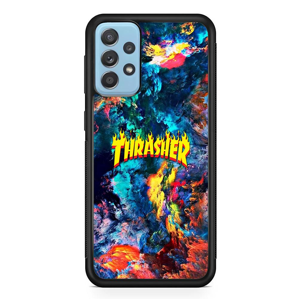 Thrasher Space Inner Samsung Galaxy A72 Case-Rubber Black (2D Case)-Oxvistore
