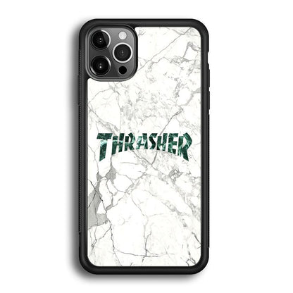 Thrasher Teal Bold Marmoreal iPhone 12 Pro Case-Oxvistore