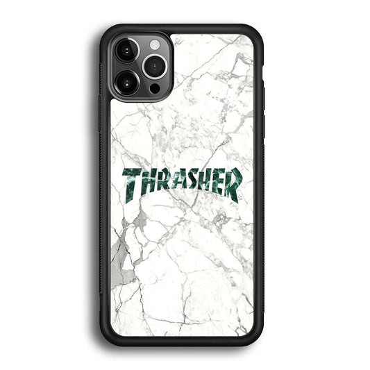 Thrasher Teal Bold Marmoreal iPhone 12 Pro Max Case-Oxvistore