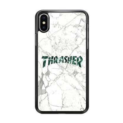 Thrasher Teal Bold Marmoreal iPhone X Case-Oxvistore