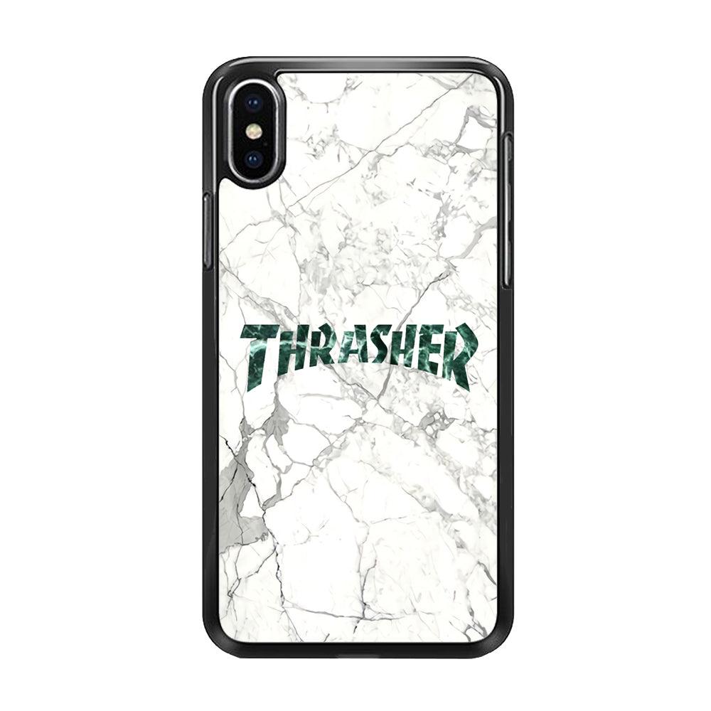 Thrasher Teal Bold Marmoreal iPhone XS Case-Oxvistore