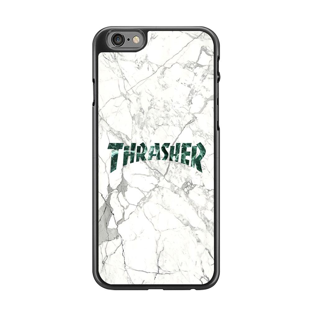 Thrasher Teal Bold Marmoreal iPhone 6 | 6s Case-Rubber Black (2D Case)-Oxvistore
