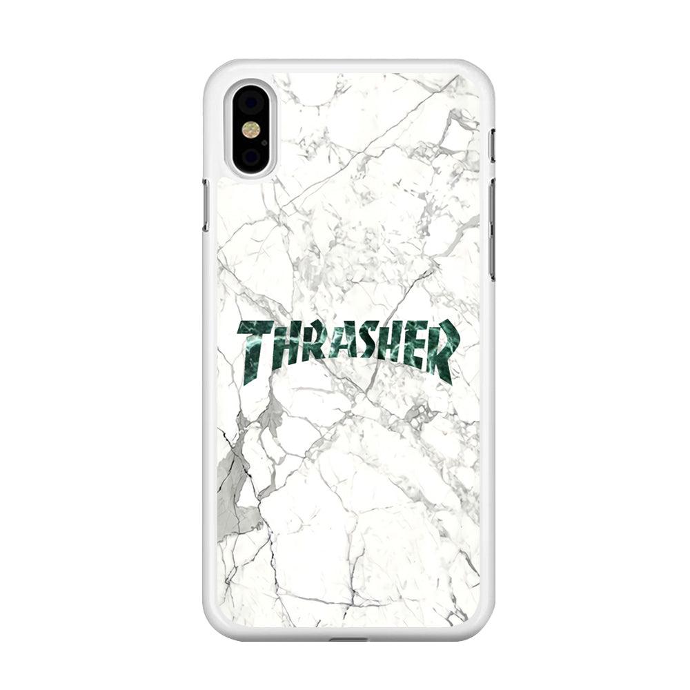 Thrasher Teal Bold Marmoreal iPhone XS Case-Oxvistore