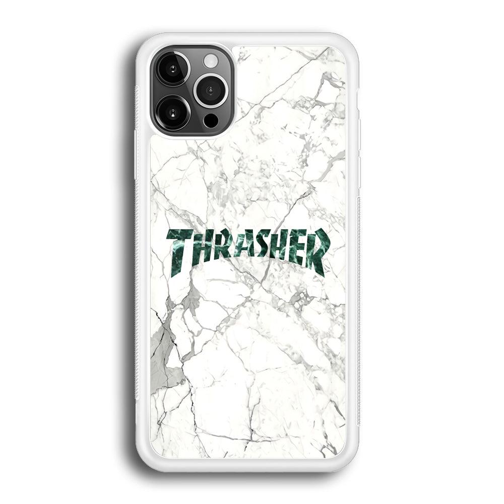 Thrasher Teal Bold Marmoreal iPhone 12 Pro Case-Oxvistore