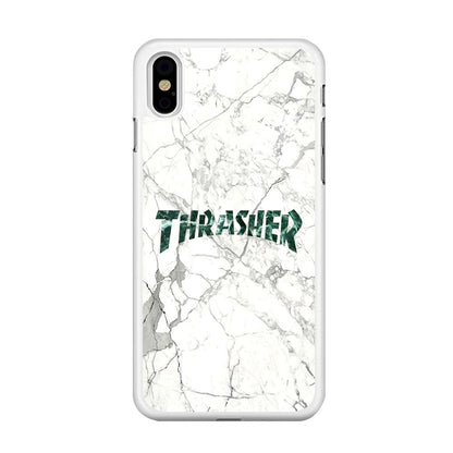 Thrasher Teal Bold Marmoreal iPhone X Case-Oxvistore