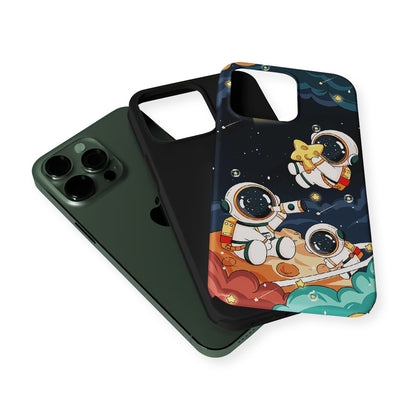 Three Astronauts Playing on a Planet 2 in 1 Tough Phone Case