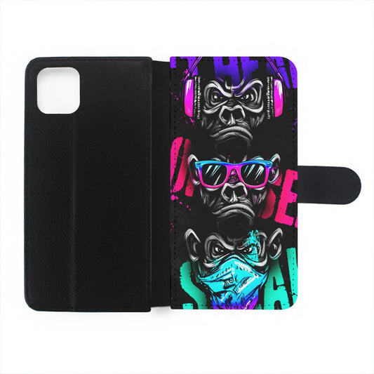 Three Wise Monkeys Flip Wallet Phone Case-Oxvistore