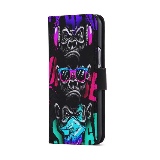 Three Wise Monkeys Flip Wallet Phone Case-Oxvistore