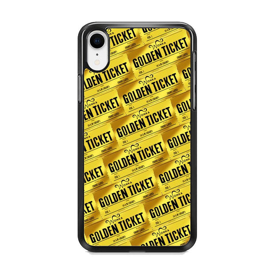 Ticket Gold of Wonka iPhone XR Case-Rubber White (2D Case)-Oxvistore
