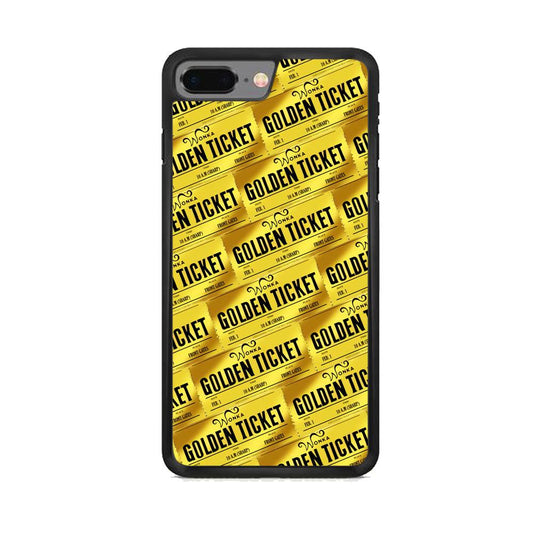 Ticket Gold of Wonka iPhone 8 Plus Case-Rubber White (2D Case)-Oxvistore