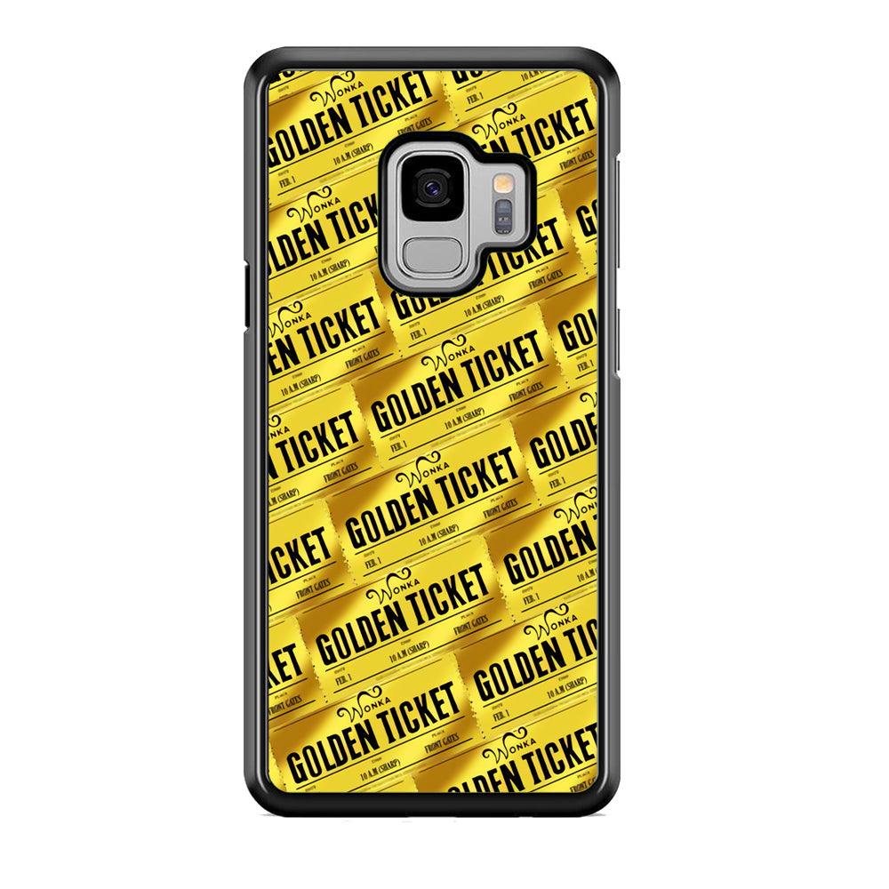 Ticket Gold of Wonka Samsung Galaxy S9 Case-Rubber White (2D Case)-Oxvistore