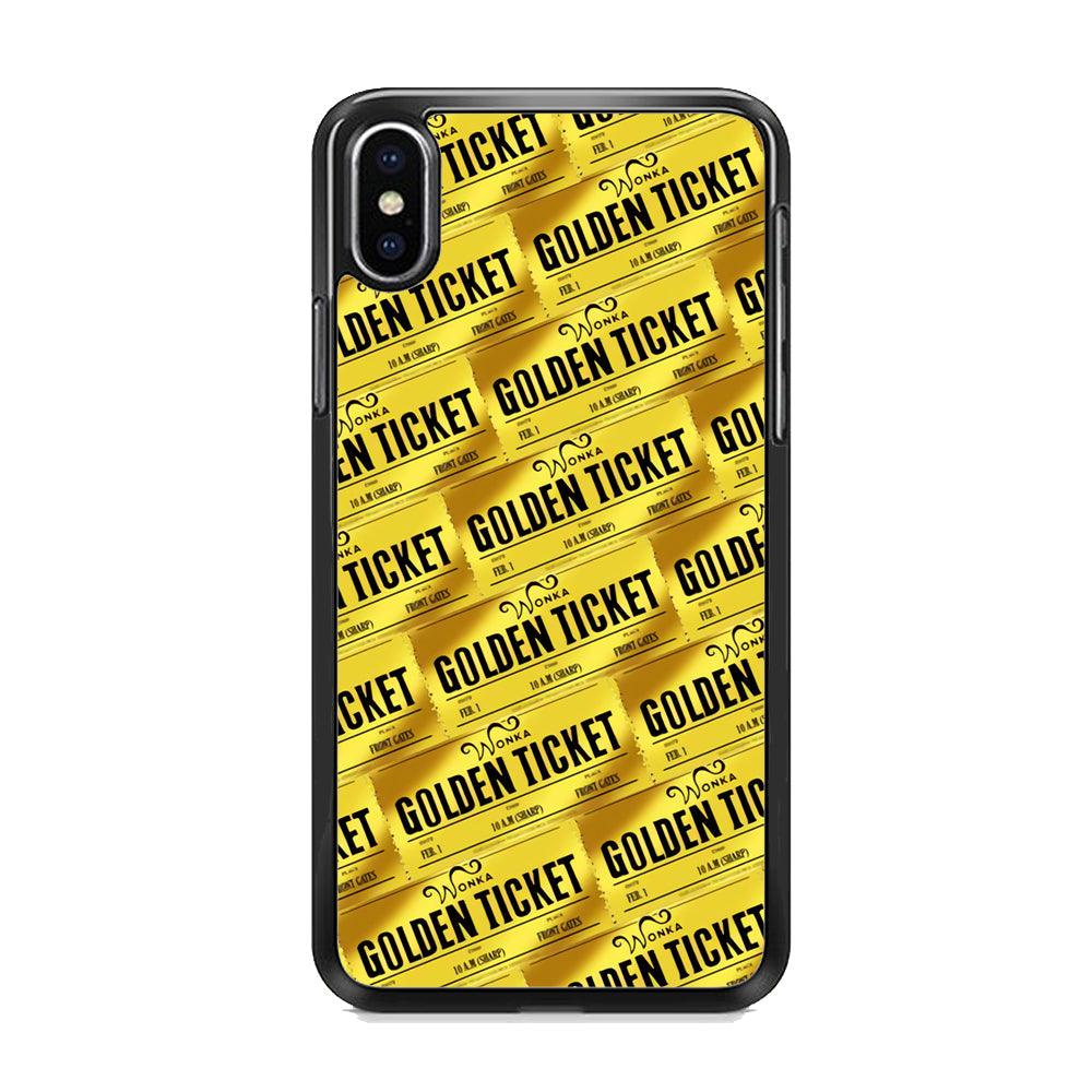 Ticket Gold of Wonka iPhone XS MAX Case-Rubber Black (2D Case)-Oxvistore