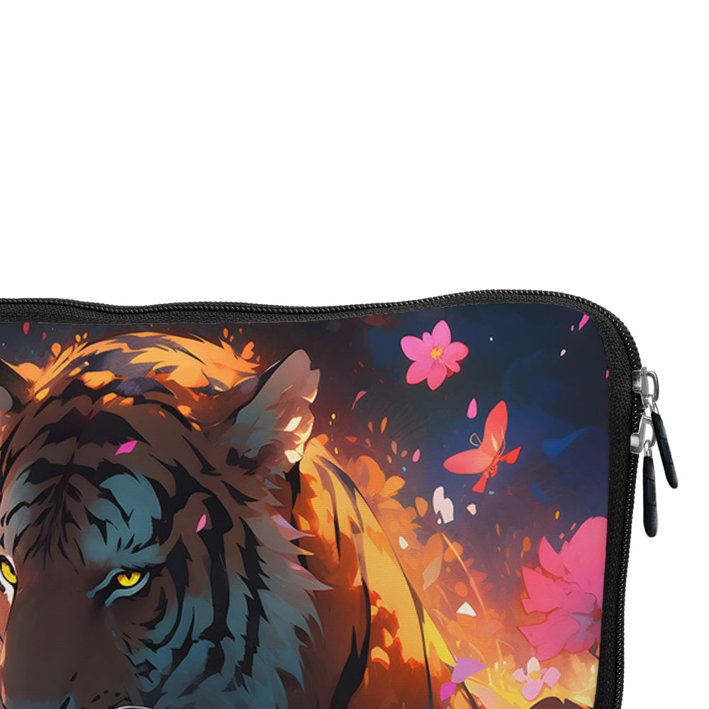 Tiger in Flowers Art Laptop Sleeve Protective Cover