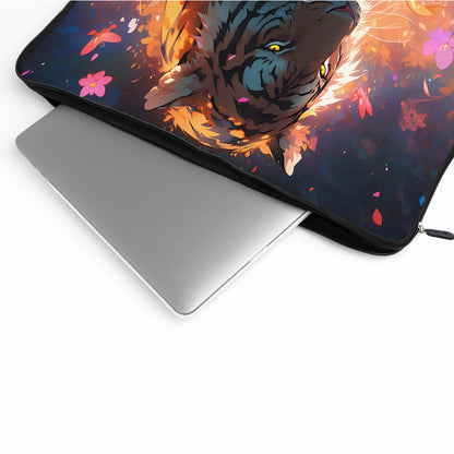 Tiger in Flowers Art Laptop Sleeve Protective Cover