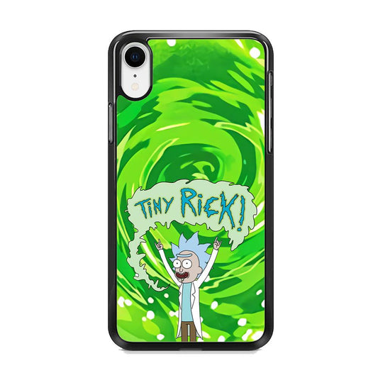 Tiny Rick Green Hole iPhone XR Case-Rubber Black (2D Case)-Oxvistore