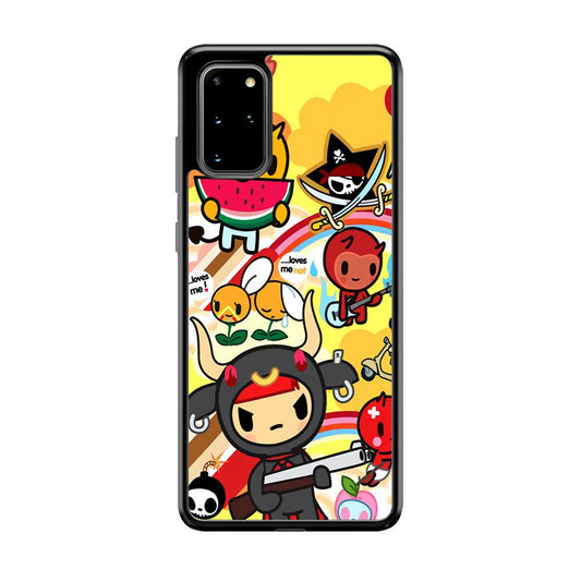 Tokidoki Chill The Club Samsung Galaxy S20 Plus Case-Rubber Black (2D Case)-Oxvistore