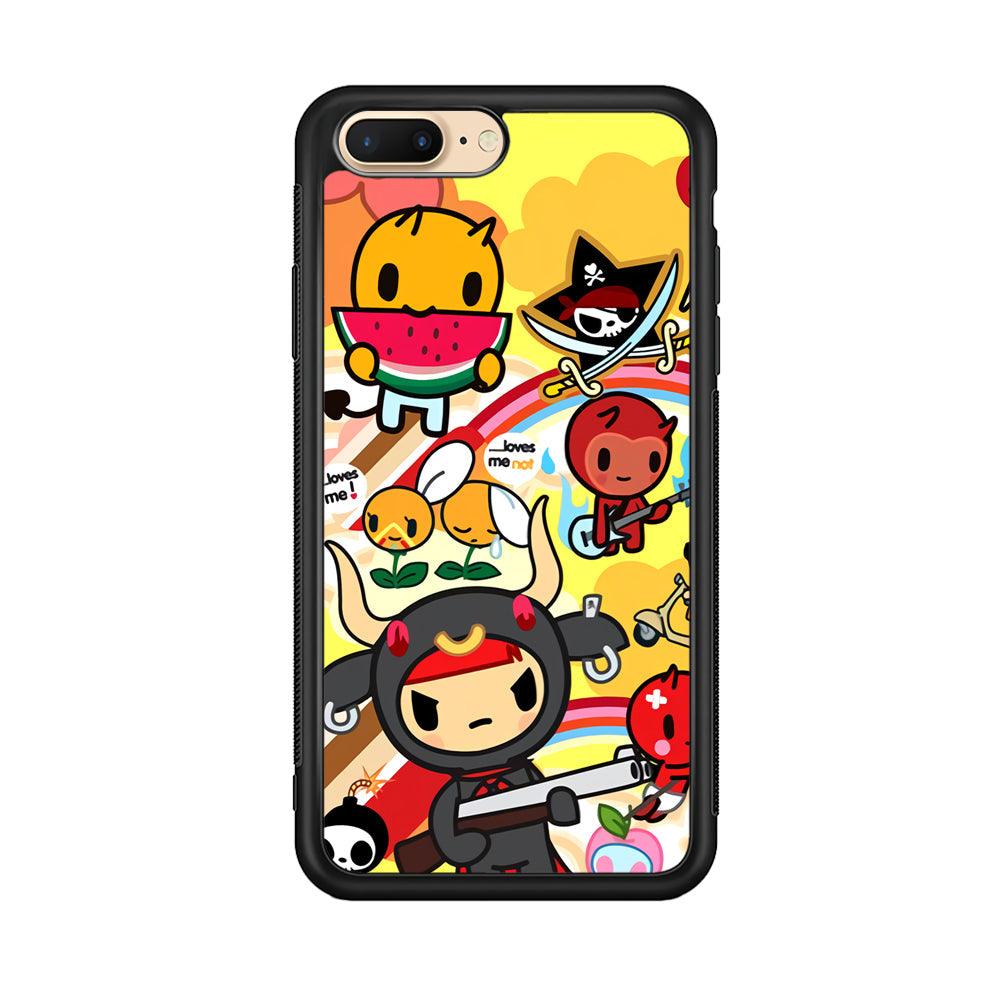 Tokidoki Chill The Club iPhone 7 Plus Case-Rubber Black (2D Case)-Oxvistore