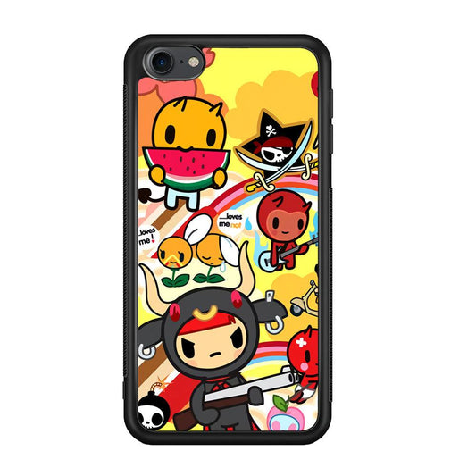 Tokidoki Chill The Club iPod Touch 6 Case-Rubber Black (2D Case)-Oxvistore