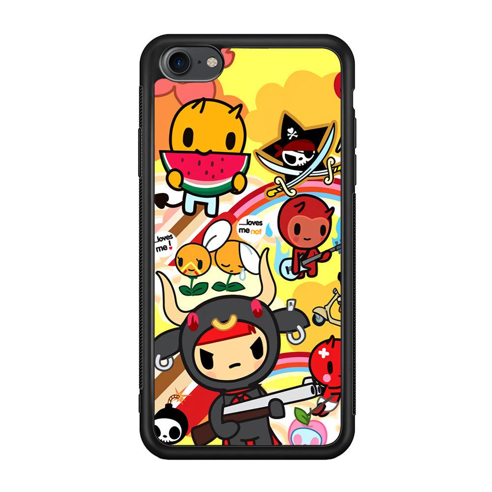 Tokidoki Chill The Club iPhone 7 Case-Rubber Black (2D Case)-Oxvistore