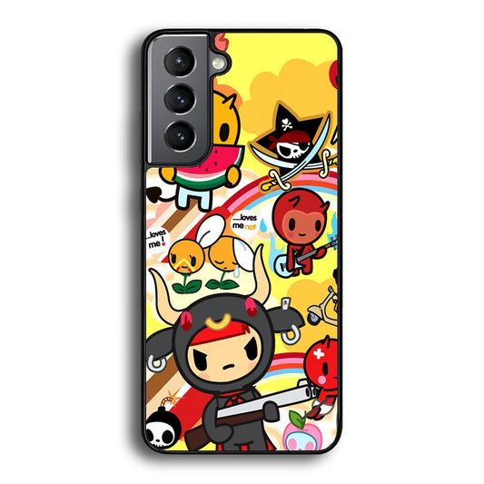 Tokidoki Chill The Club Samsung Galaxy S23 Case-Rubber Black (2D Case)-Oxvistore
