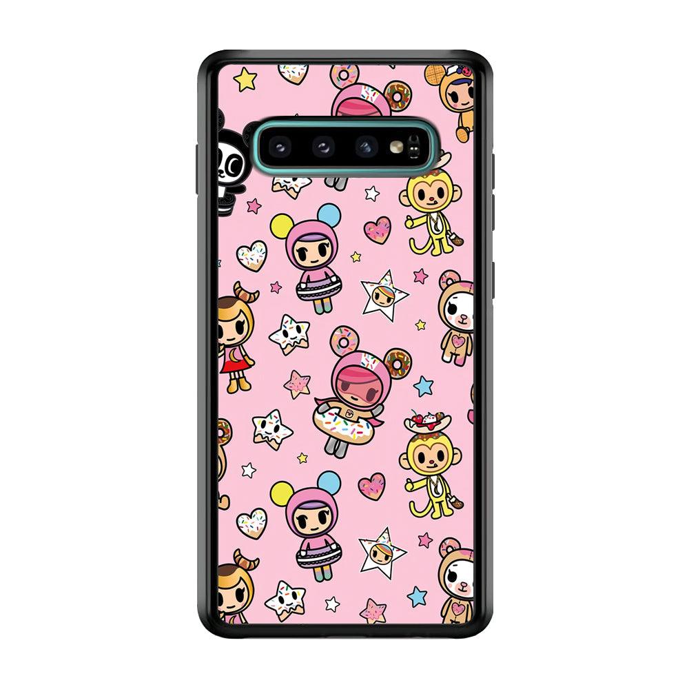 Tokidoki Donuts Hula Hoops Samsung Galaxy S10 Case-Rubber Black (2D Case)-Oxvistore