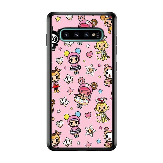 Tokidoki Donuts Hula Hoops Samsung Galaxy S10 Case-Rubber Black (2D Case)-Oxvistore