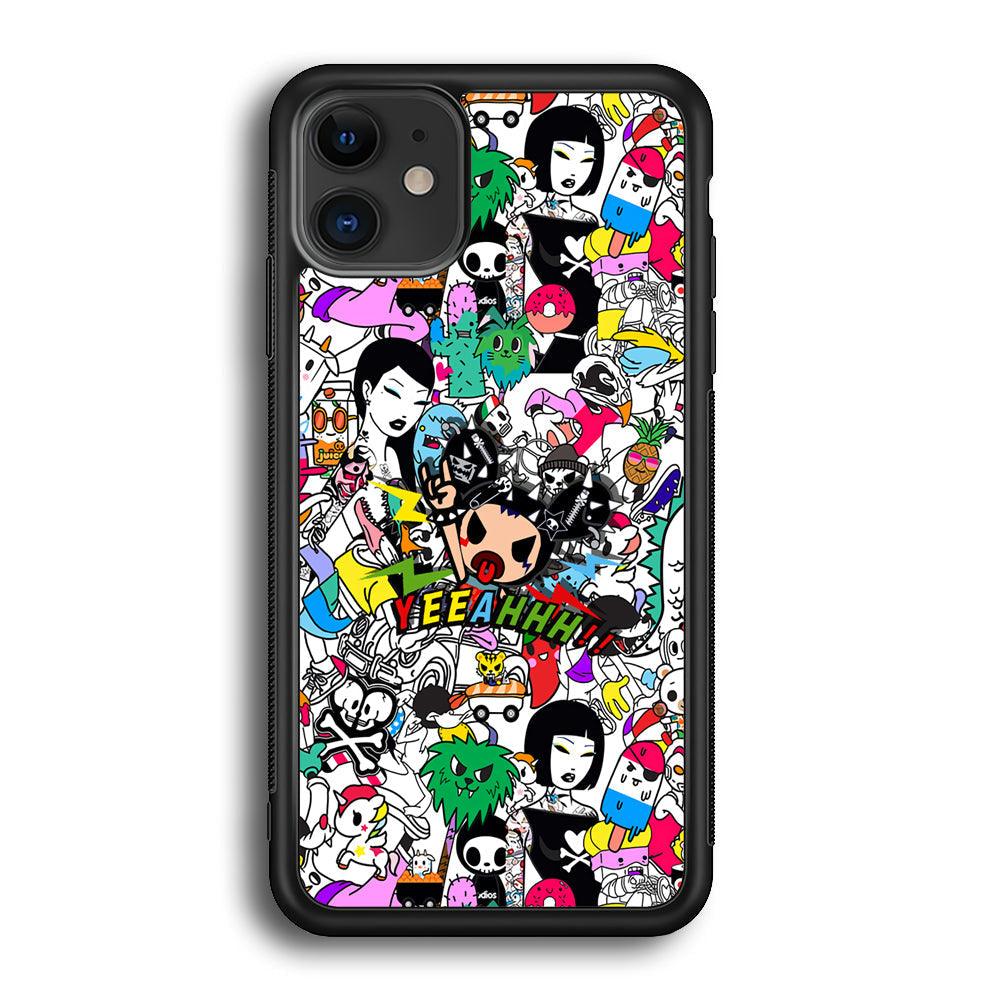 Tokidoki Feel Yeeahh iPhone 11 Case-Rubber Black (2D Case)-Oxvistore